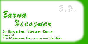 barna wieszner business card